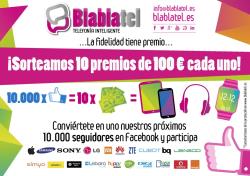 Blablatel sortea 10 premios de 100 € para comprar en su red de tiendas