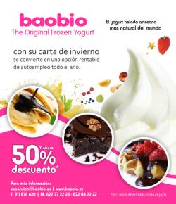 La franquicia baobio The Original Frozen Yogurt es un negocio rentable todo el año